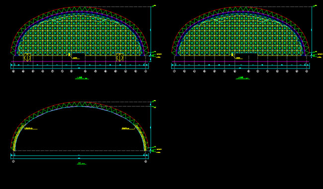 焦作跨度110米，拱高35_7米煤棚网架